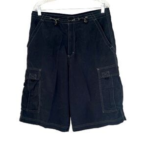 Utility Men’s Lightweight Cargo Pocket Casual Navy Shorts Size 34